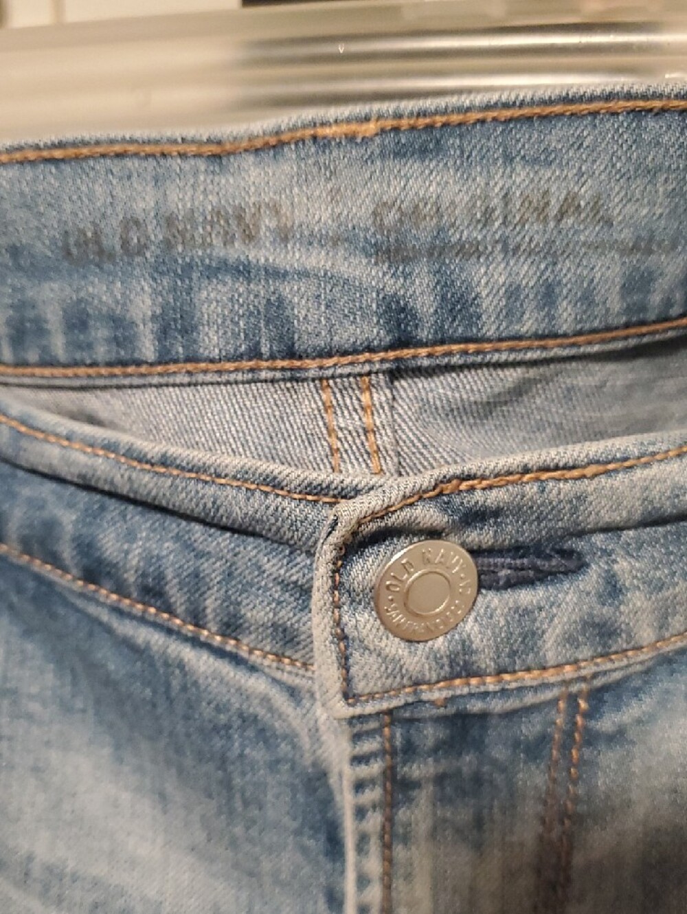 Old Navy Light Blue Distressed Straight-Leg Jeans - Picture 2 of 9